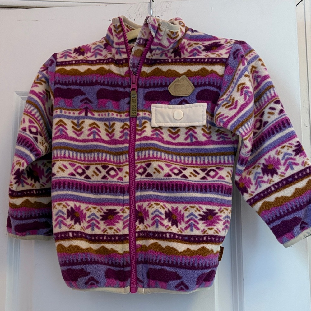 Patterned Purple Kids Fleece Jacket